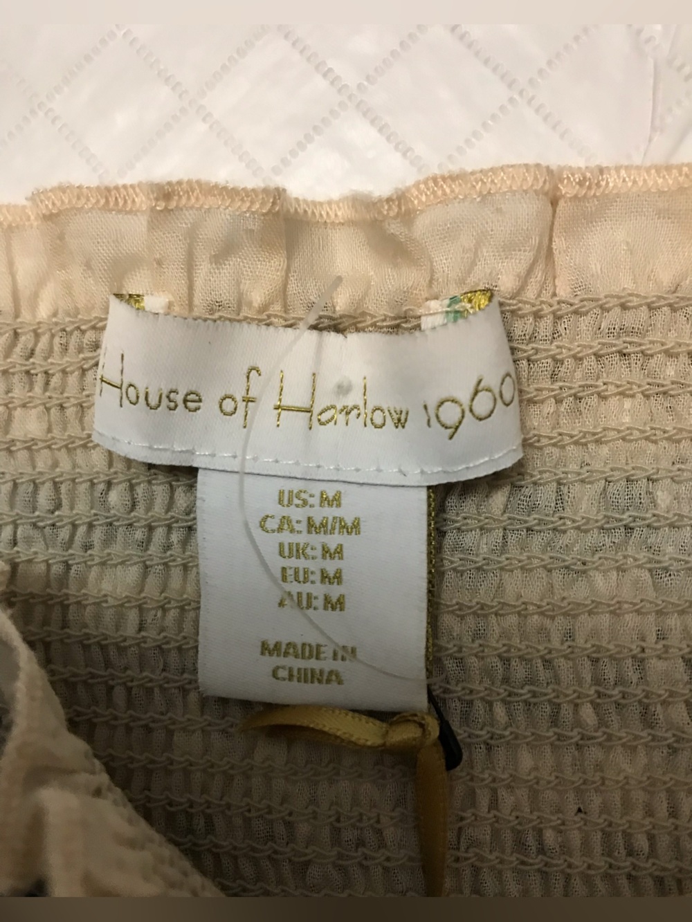 House of Harlow 1960 Cream Maxi Dress with Black Embroidered Accents - Picture 6 of 11